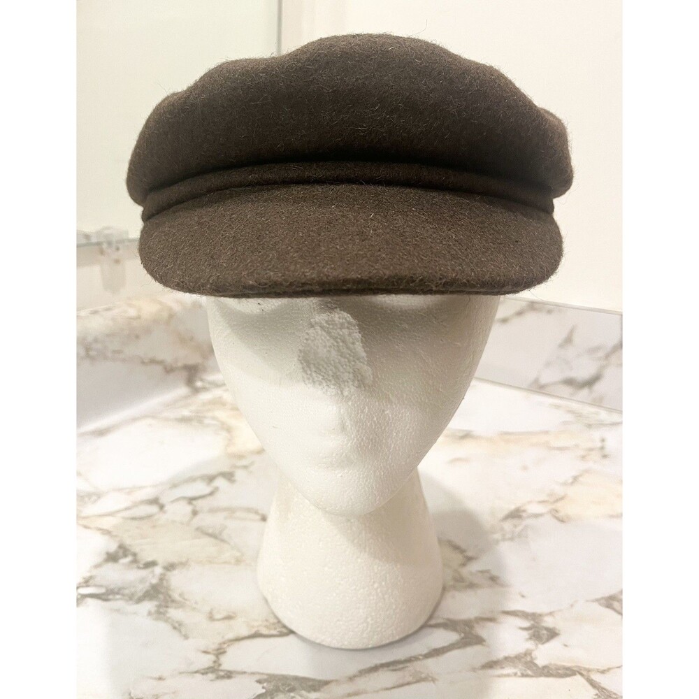 Anthropologie Womens Brown Wool Blend Newsboy Baker Boy Fisherman Cap Hat